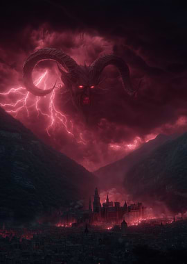 Demon Overlooking Burning City