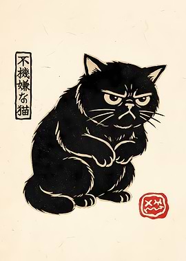 Grumpy Cat Japanese Art