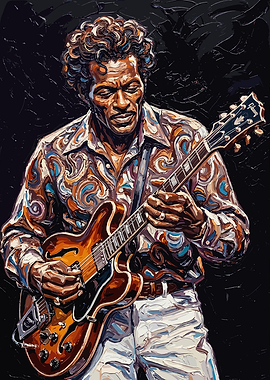 Chuck Berry Guitar Portrait