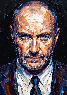 Intense Portrait Painting Phil Collins