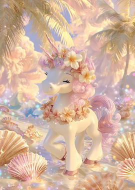 Tropical Unicorn with Flower Crown