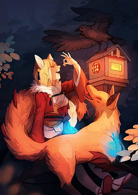 Fox Spirit and Companion Illustration