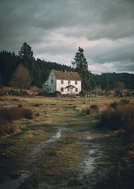 Dilapidated House in a Field