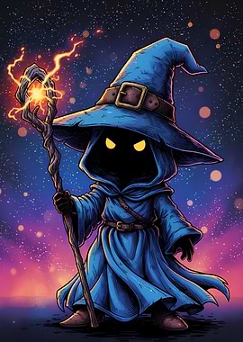 Blue Mage with Staff