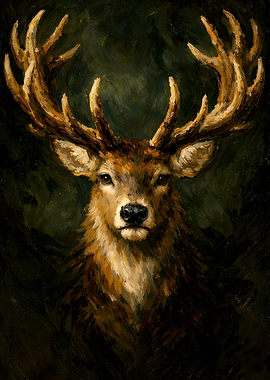 Majestic Deer Portrait Painting