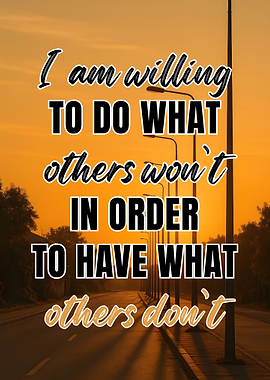 Inspirational Quote on Road at Sunset