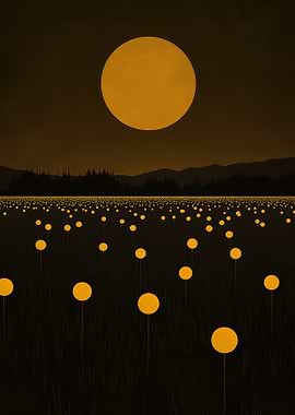 Golden Moonlit Field