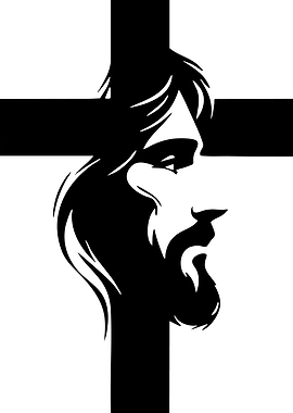 Jesus Christ Silhouette with Cross