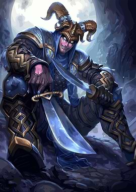 Horned Warrior with Daggers