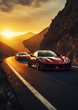 Ferrari on Mountain Road