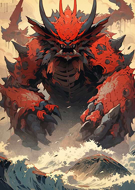 Red Monster in the Sea