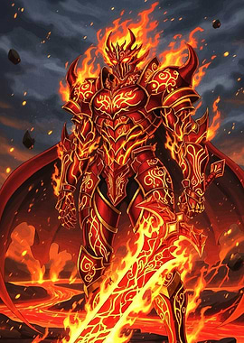 Fiery Knight with Sword