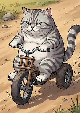 Grumpy Cat on Tricycle