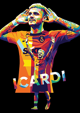 Mauro Icardi Colorful Pop Art Portrait