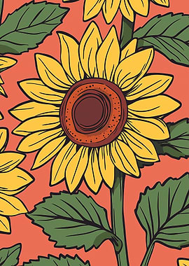 Sunflower Pattern Illustration