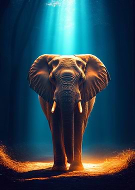 Elephant in Blue Light