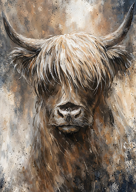 Highland Cow Portrait Painting