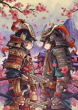 Samurai Cats Face Off