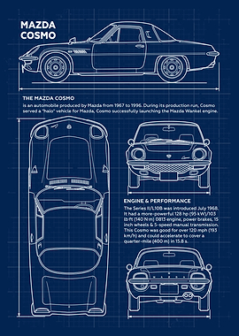 Car Mazda Cosmo Blueprint