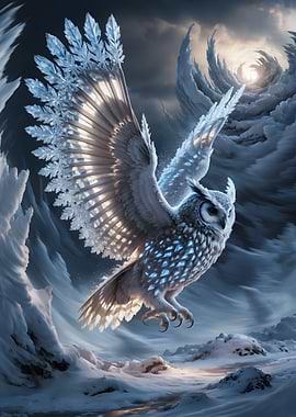Majestic Snowy Owl in Flight