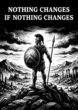 Spartan Warrior with Quote