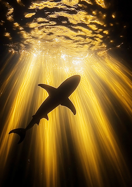 Shark Silhouette in Golden Light