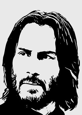 Keanu Reeves Portrait Black and White