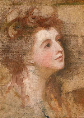 Portrait of a Woman Looking Upward