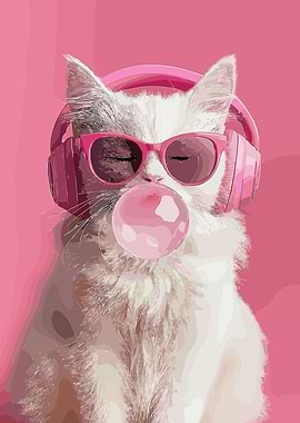 Cool Cat with Bubblegum