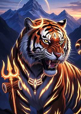 Shiva Tiger with Trident