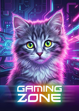 Gaming Zone Cat Portrait