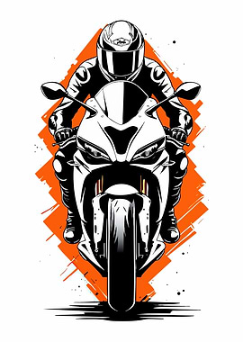 Motorcycle Rider Graphic Art