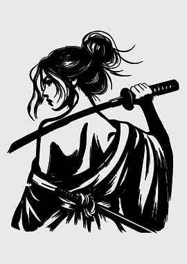 Samurai Woman with Katana