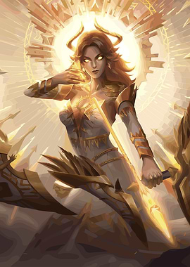 Golden Warrior Woman with Sword