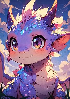 Cute Baby Dragon Digital Art