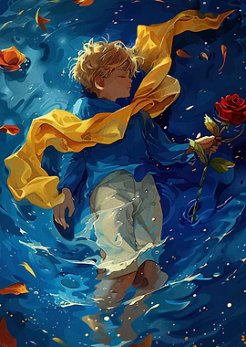 The Little Prince with Rose