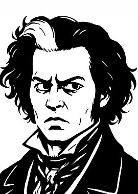 Sweeney Todd Black and White Portrait