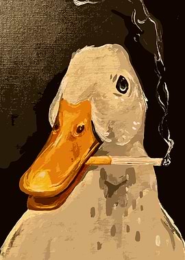 Smoking Duck Portrait