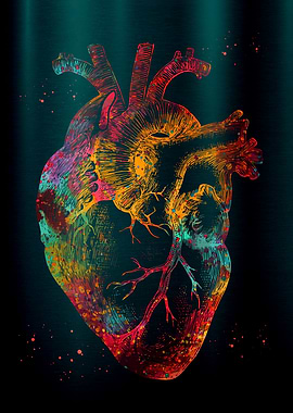 Colorful Anatomical Heart Illustration