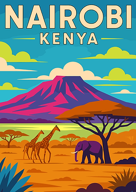 Nairobi Kenya Travel Poster