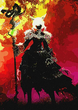 Fantasy Mage with Staff Art