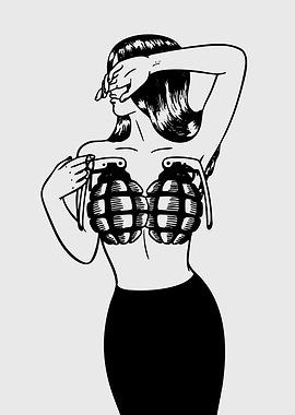 Grenade Bra Illustration