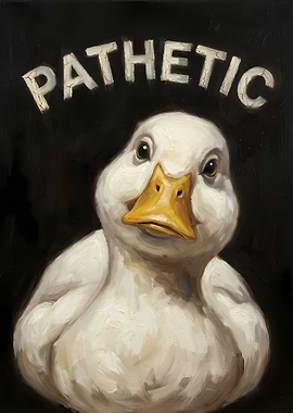 Pathetic Duck Oil Painting