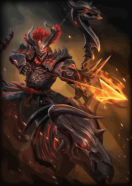 Fiery Archer Riding Dragon