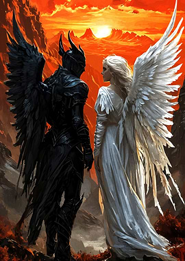 Angel and Demon Standoff