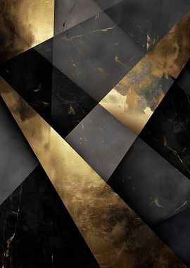 Abstract Gold and Black Geometric Design