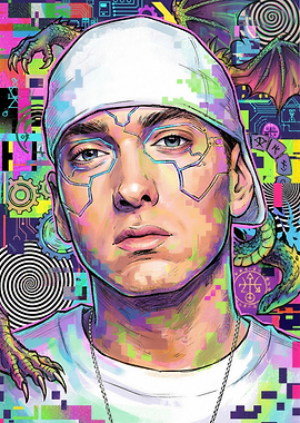 Eminem Colorful Digital Art Portrait