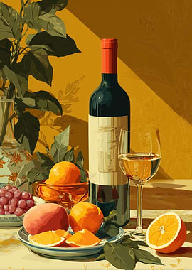 Still Life with Wine and Fruit