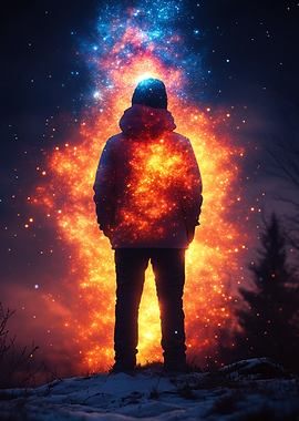 Person Staring at Galaxy