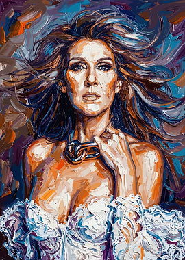 Celine Dion Impasto Portrait